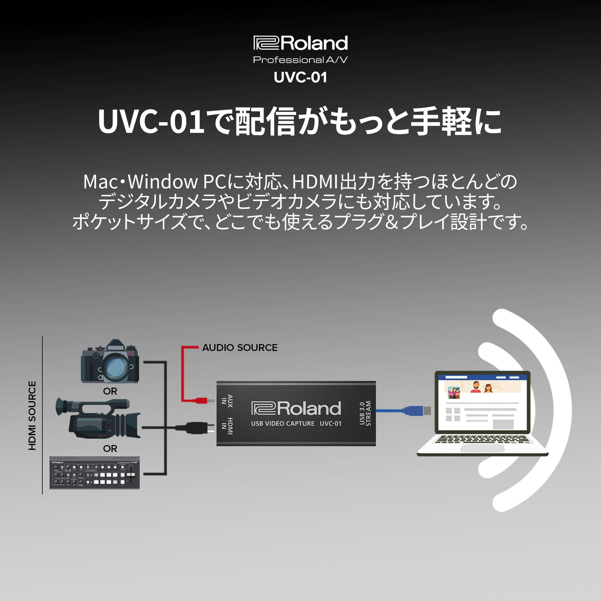 Roland - Roland UVC-01 HDMI to USB キャプチャーデバイス Amazon.co.jp: Roland ローランド UVC-01 HDMI-USBビデオ