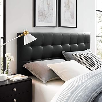 Modway Lily Tufted Faux Leather Upholstered King Headboard in White main image 1