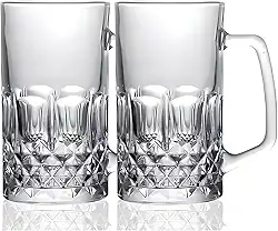 Kit 2 Canecas de Vidro Chopp Cerveja Restaurante Bar Churrasco 555ml