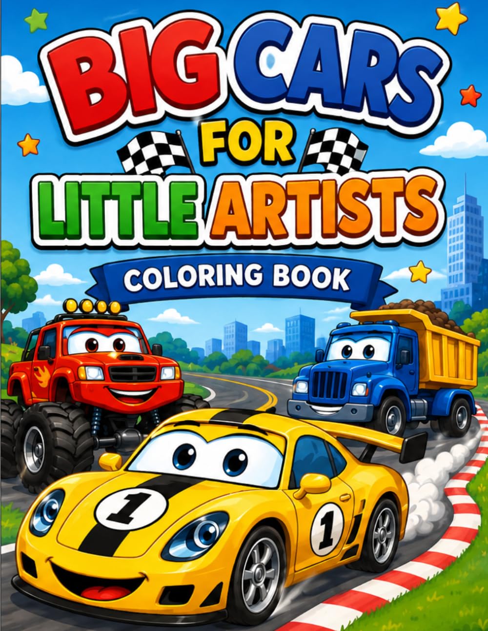 Big Cars for Little Artists Coloring Book