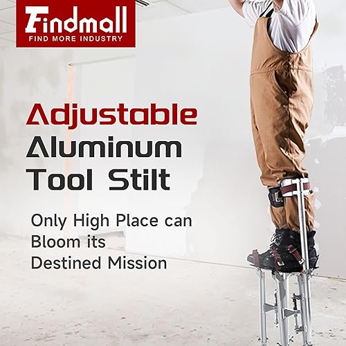 Vista 6 de findmall Zancos de aluminio ajustable de 15-23 pulgadas para paneles de yeso para pintar o limpiar