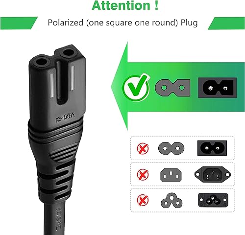 Miniatura 3 de 5ft AC in Power Cord Outlet Socket Cable Plug Lead Compatible with Memorex 2Xtreme 2 X treme Digital AM-FM CD Player Portable Boombox Radio