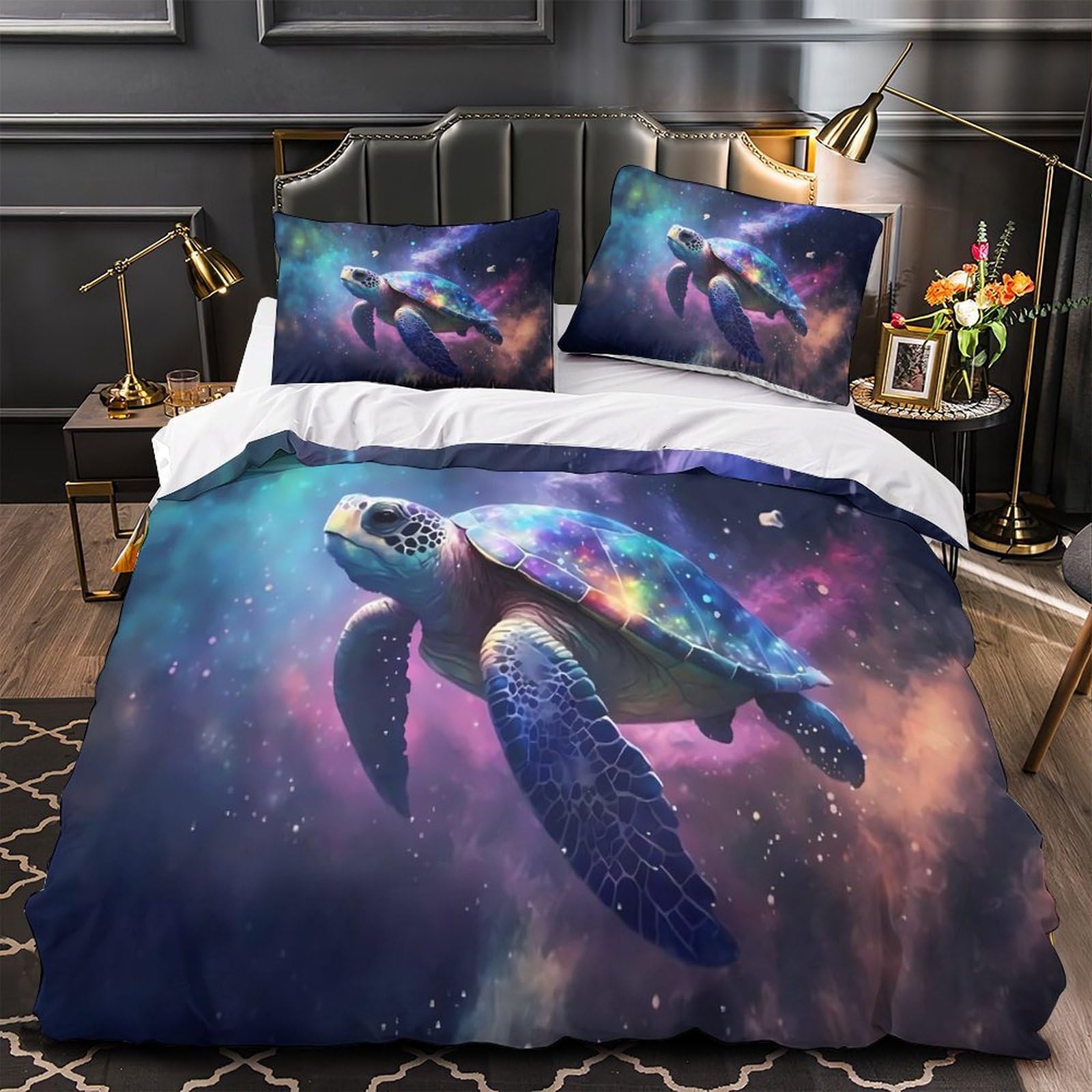 Tortue de mer housse de couette anti-acarien 135x200 fermeture éclair parure de lit