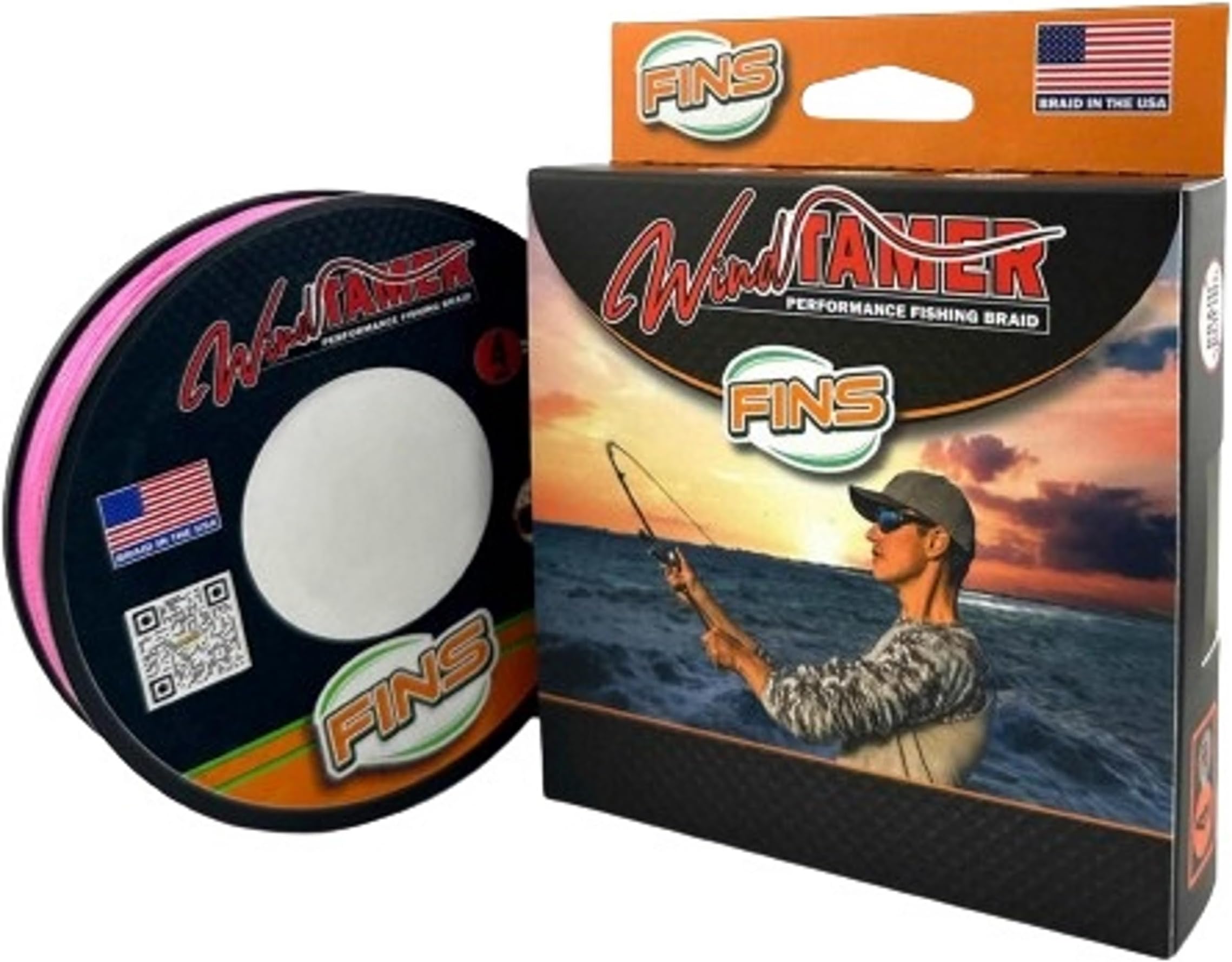FINS Windtamer Braided Fishing Line - Versatile, Compact Braid for All Fisheries, Reduces Wind Knots and Rod Tip Wraps - High Performance 4-End Braid