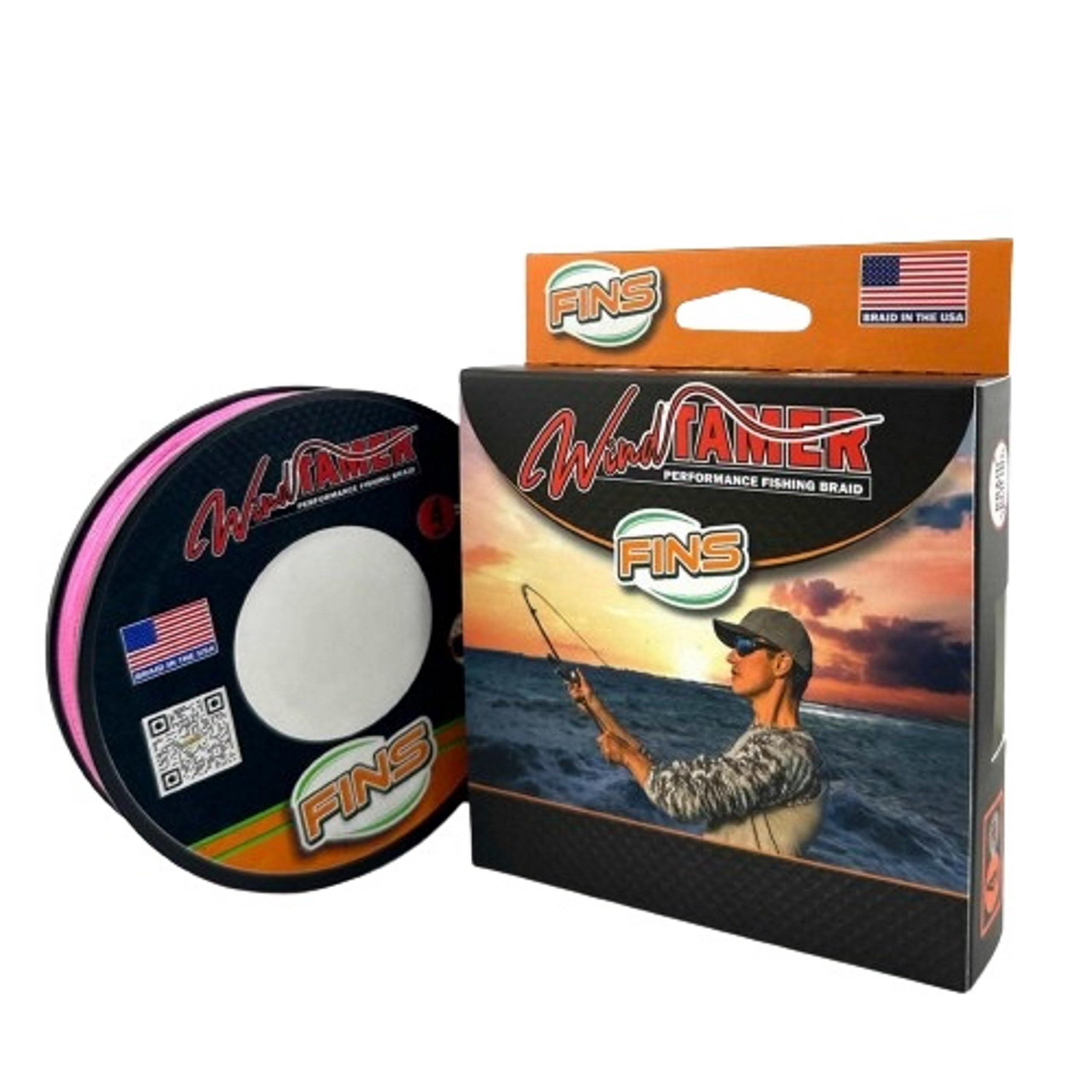 FINS Windtamer Braided Fishing Line - Versatile, Compact Braid for All Fisheries, Reduces Wind Knots and Rod Tip Wraps - High Performance 4-End Braid