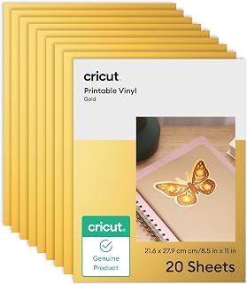 Cricut Gold Vinyl Sticker Paper (20 Sheets, 8.5x11)