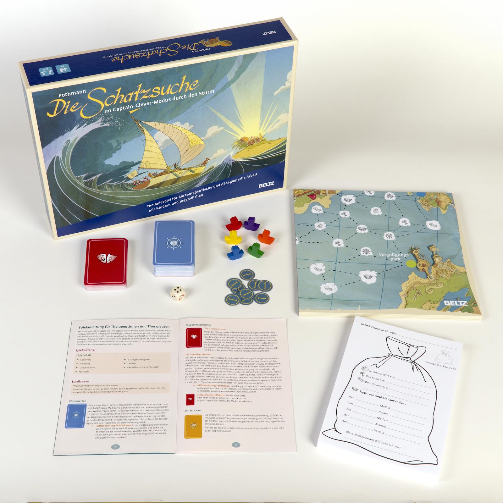 Die Schatzsuche – Im Captain-Clever-Modus durch den Sturm: Ressourcenorientiertes Therapiespiel für die schematherapeutische und pädagogische Arbeit ... 33,5 x 23,1 x 5,5 cm (Beltz Therapiespiele)