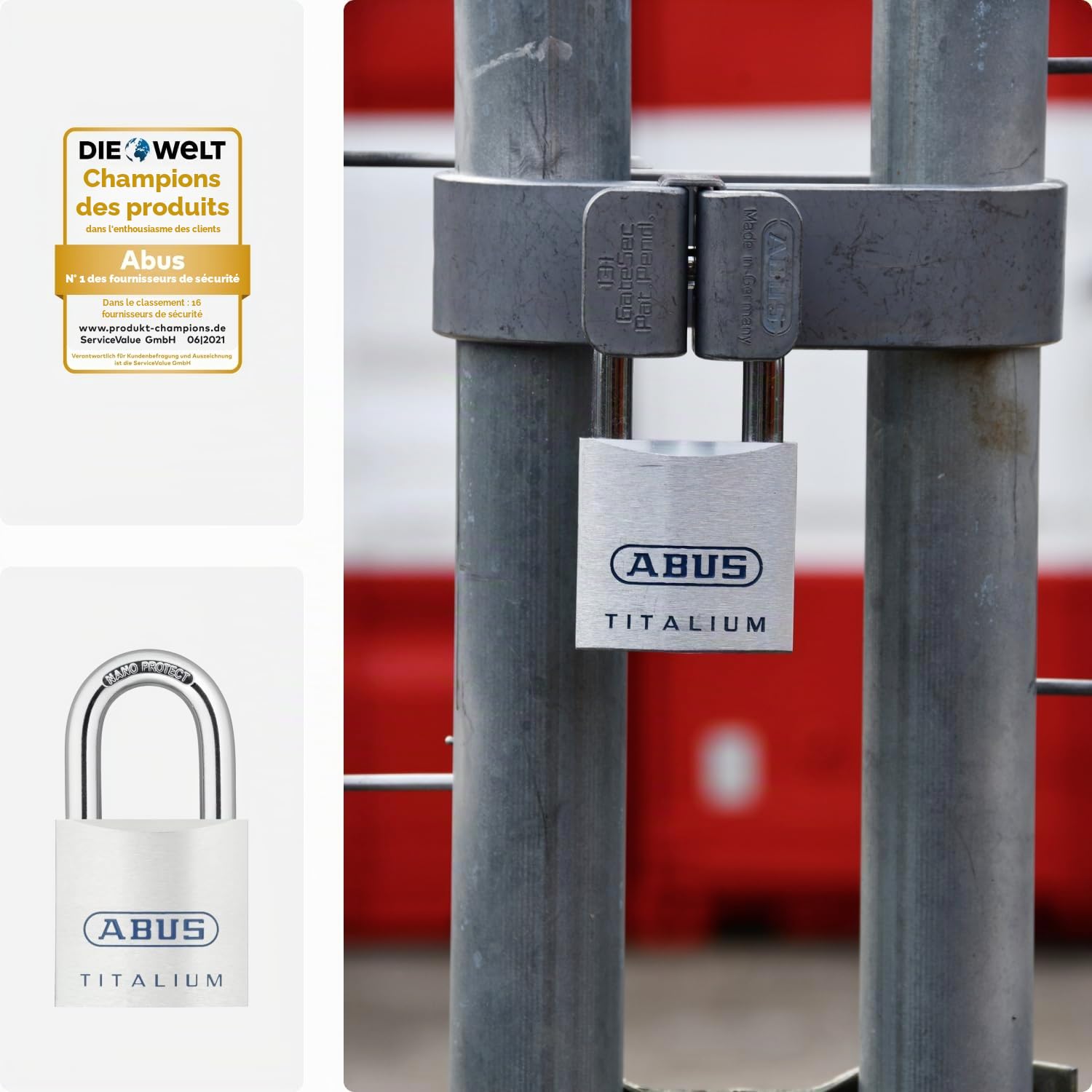 Abus 269448 80ti/50 50 mm Titalium Cadenas Cardé