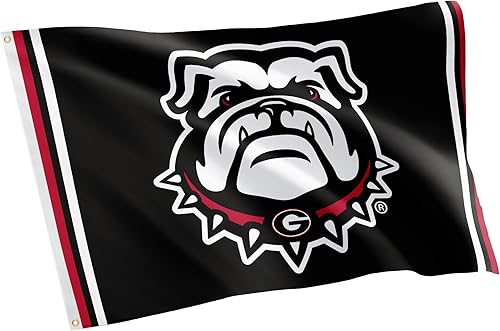 Desert Cactus Bandera de la Universidad de Georgia Bulldogs UGA Dawgs Banderas Banners 100% poliéster para interiores y exteriores 3 x 5 (diseño J)