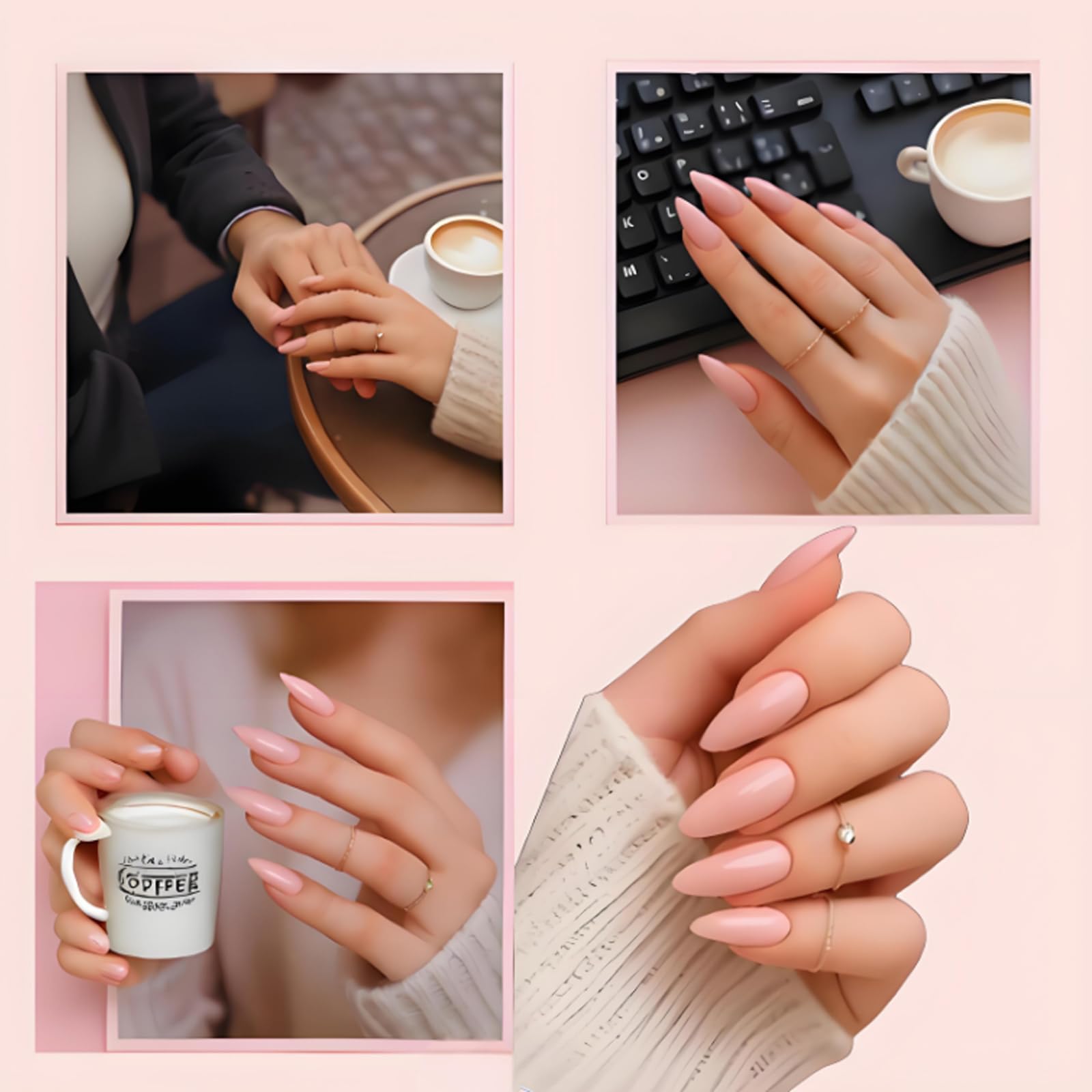 Pink Glossy Almond Press-On Nails For Salon-Quality Manicure At Home - Image 3