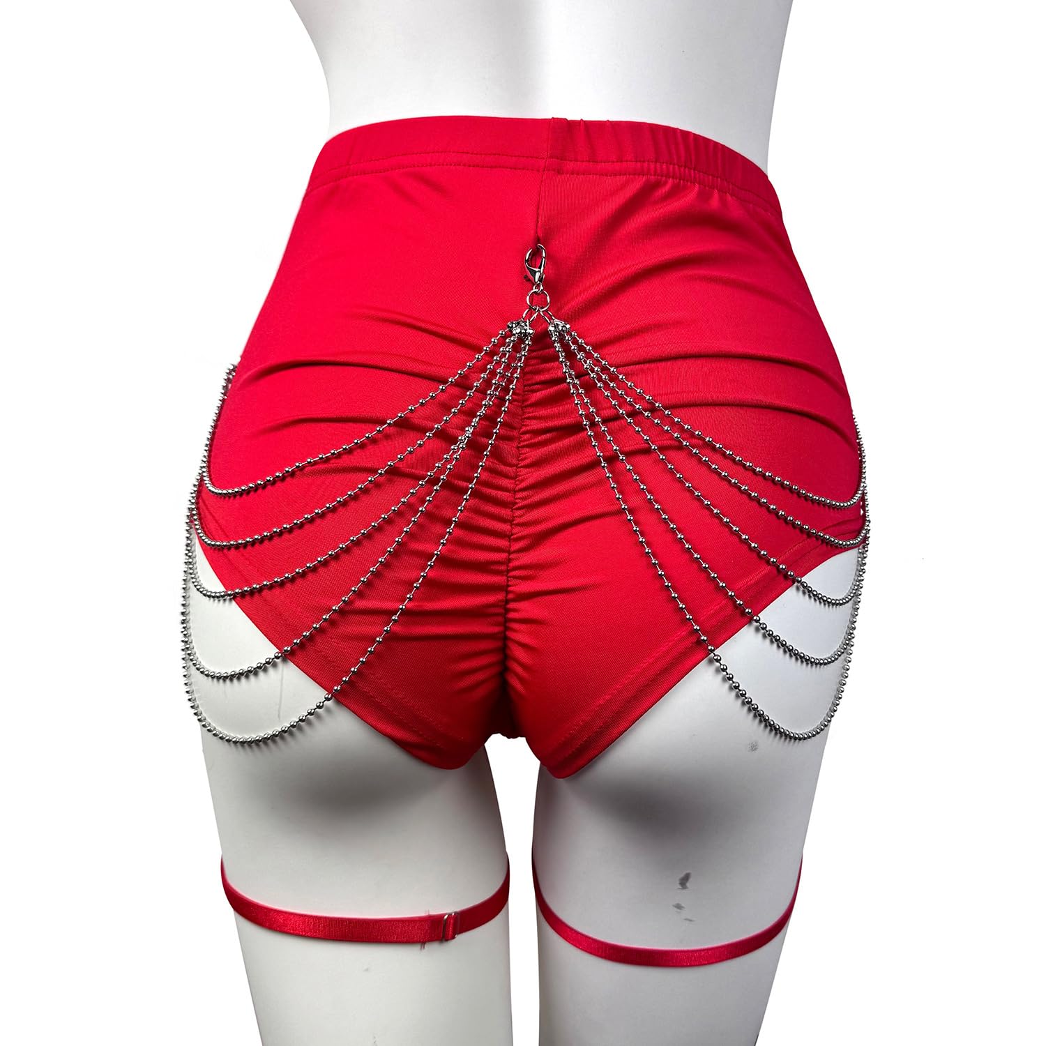 Short taille haute pour femme avec chaîne extensible sexy pour la danse, le yoga, le sport
