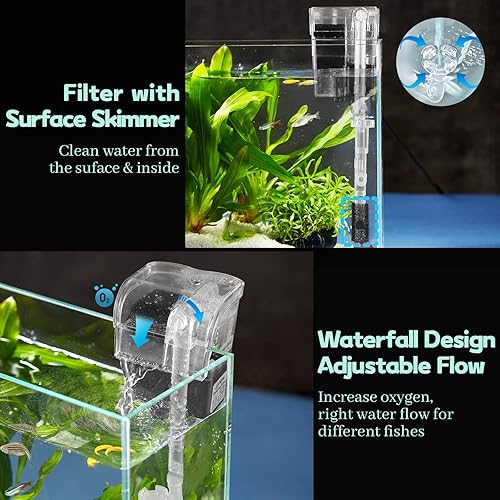 Miniatura 4 de Kit de iniciación de acuario de vidrio sin montura (3 galones), juego de peceras de vidrio ultra transparente de hierro bajo, tanque de peces beta