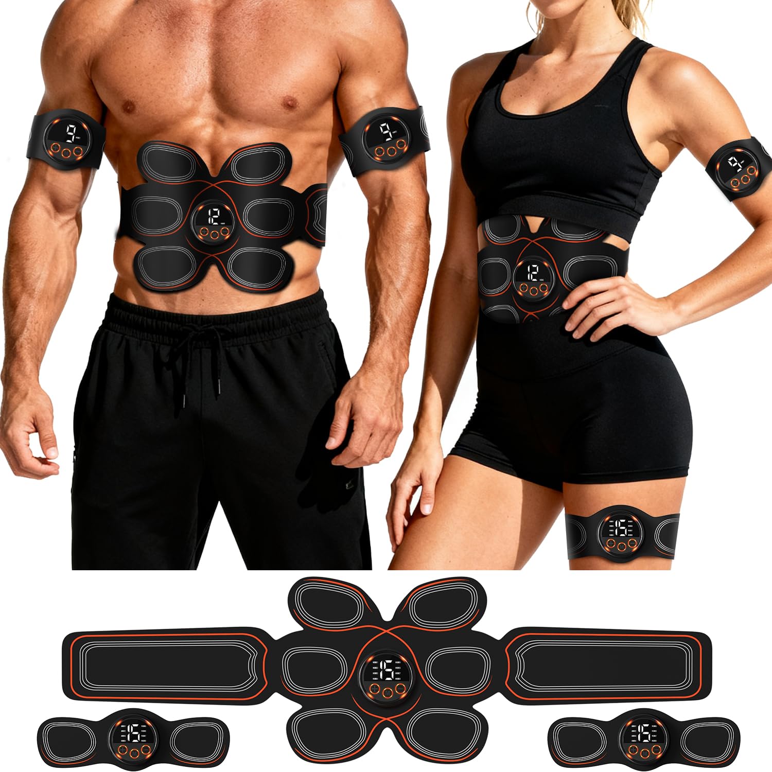 BLASET ABS Muscle Stimulator, Ab Toning Trainer Fitness Belt, Workout Equipment for Abdomen, Arms and Thighs