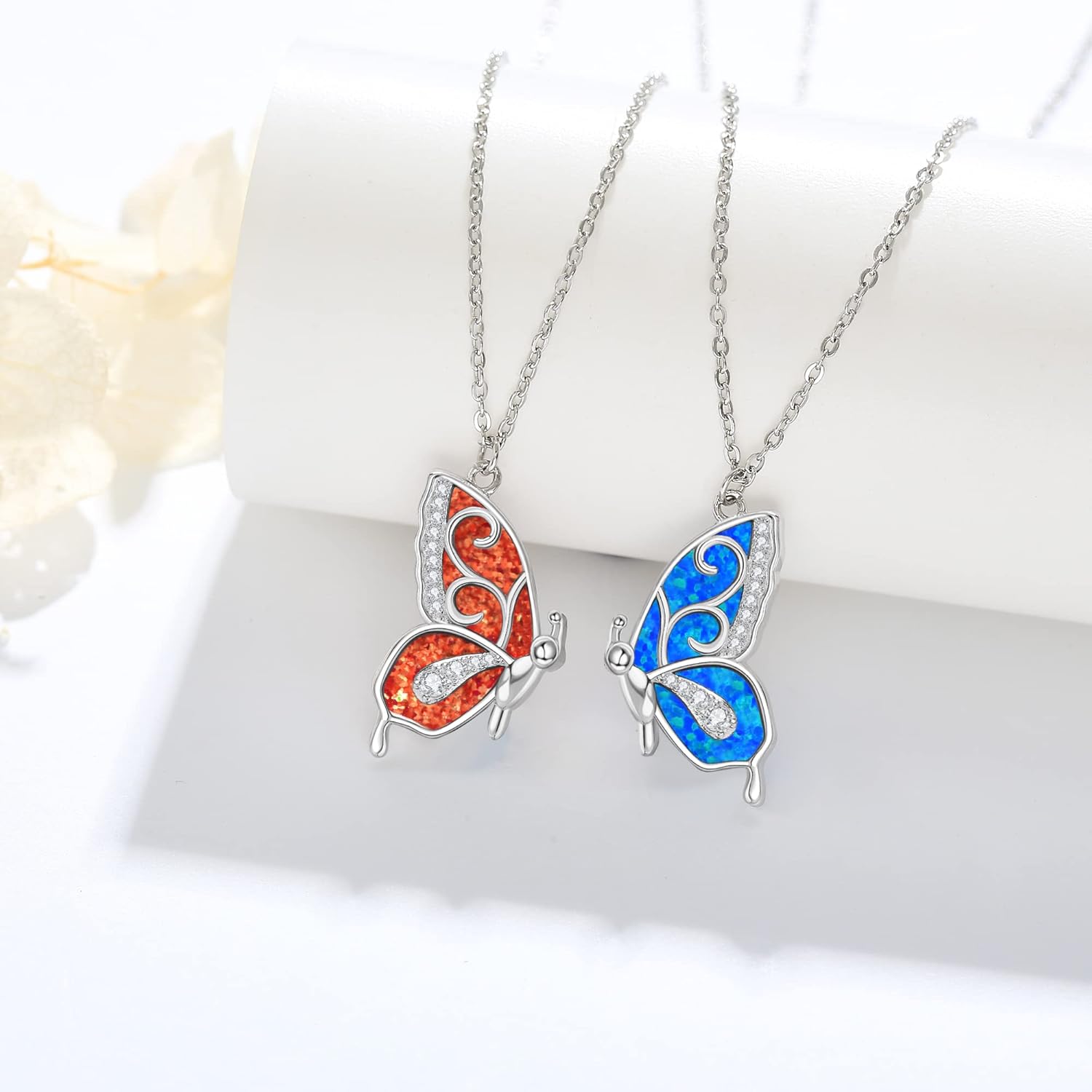ONEFINITY Dragon/Phoenix/Heart//Butterfly Couple Bff Necklace 925 Sterling Silver New Years Necklace Jewelry for 2 Friends Women Men friend friend