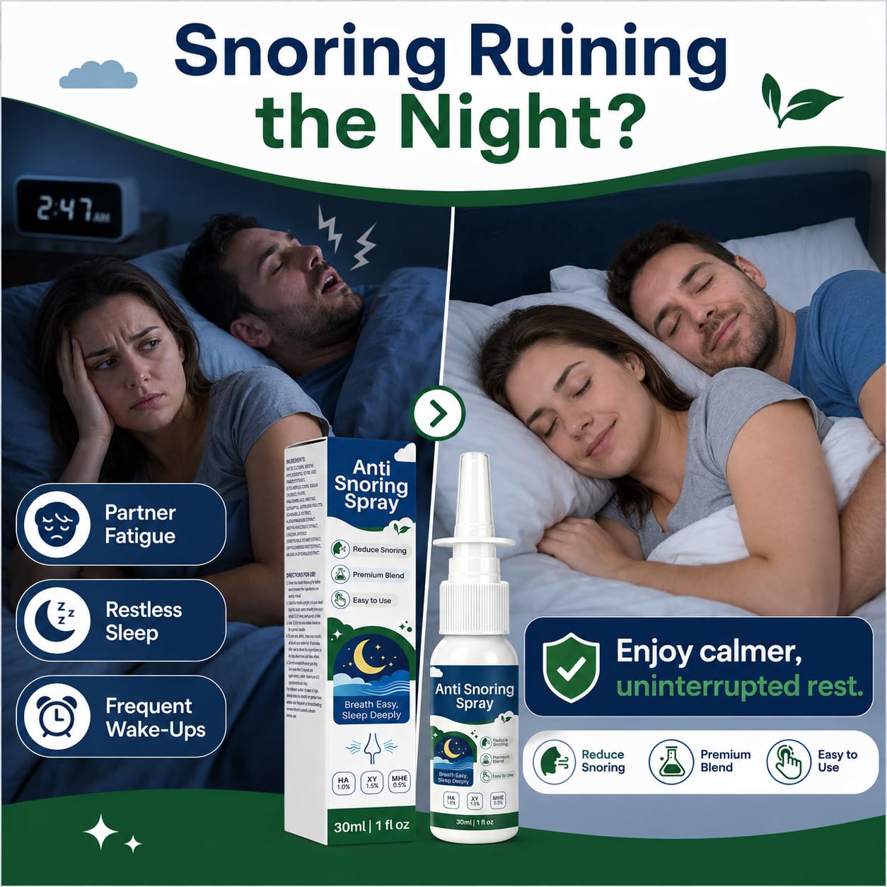 Anti Snoring Spray, Nighttime Snoring Solution for Nasal Use, 30ml — Amazon image 3