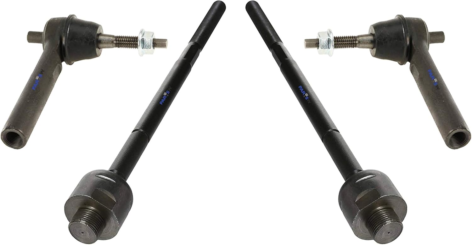 4 Pc New Steering Kit REAR Outer and Inner Tie Rod Ends Compatible with Quadrasteer