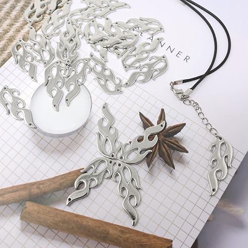 Miniatura 4 de Honbay 24 piezas de aleación de llama, conectores de fuego, colgantes para aretes, pulseras, collares, joyería, aleación, No es una piedra preciosa