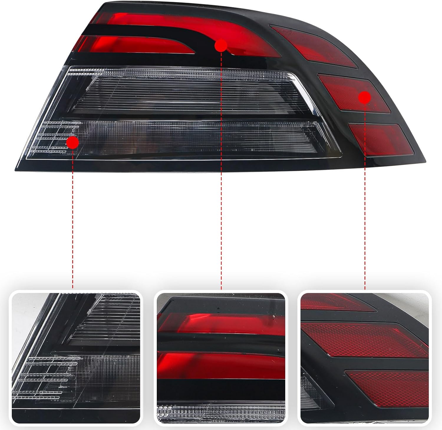 Huray LED Tail Light for Honda Accord 2023 2024 2025 OE Rear Brake lamp Replacement (Passenger Side (Right))