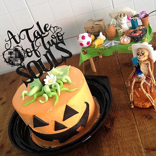 Miniatura 5 de Decoración para tartas con purpurina negra "A Tale of Two Souls", "Till DeathTill Death Do Us PartyAbout Damn Time", decoración temática de