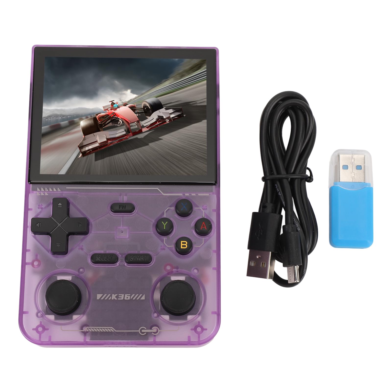 Generic Przenośna Konsola do Gier w Stylu Retro, Podwójny Joystick, Ekran 3,5 Cala, do Wypoczynku i Rozrywki, materiał ABS (fioletowy)