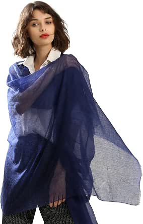 Luxury 100% Cashmere Shawl Wraps for Women, 90'' x 40'' Featherlight Thin Sheer Scarf for All Seasons with Gift Box