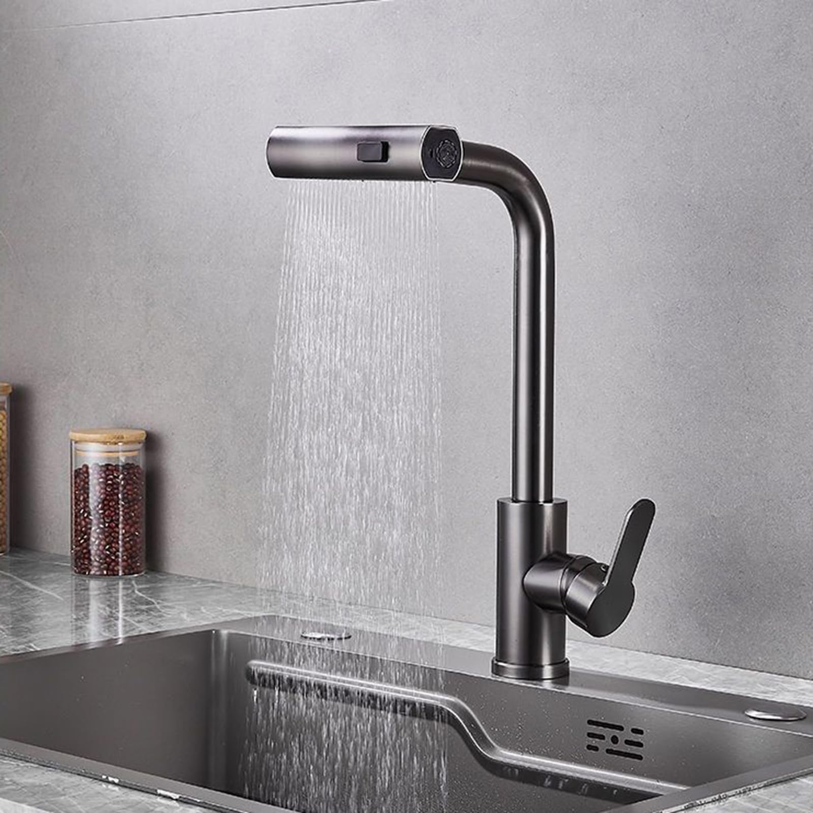 Robinet de cuisine cascade blanc LWX au design minimaliste