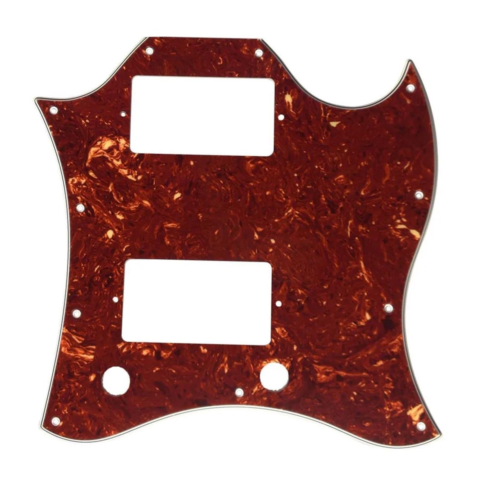 maskownica do gitary Części do gitary - do gitary SG Full Face Pickguard Scratch Plate z przetwornikami Humbucker 4 warstwy Red Tortoise