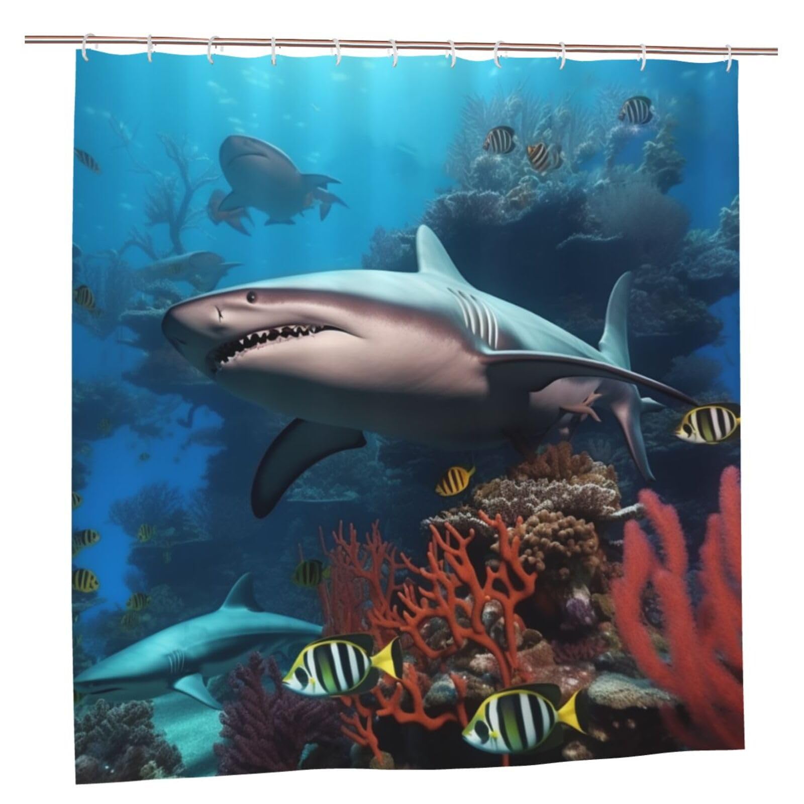 Rideaux de douche imperméables pour baignoire familiale motif sous-marin champêtre