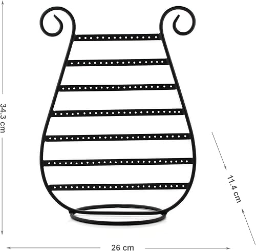 Miniatura 6 de Mango Steam Organizador de joyas con aretes de arpa soporte de exhibición almacenamiento regalo negrogrande