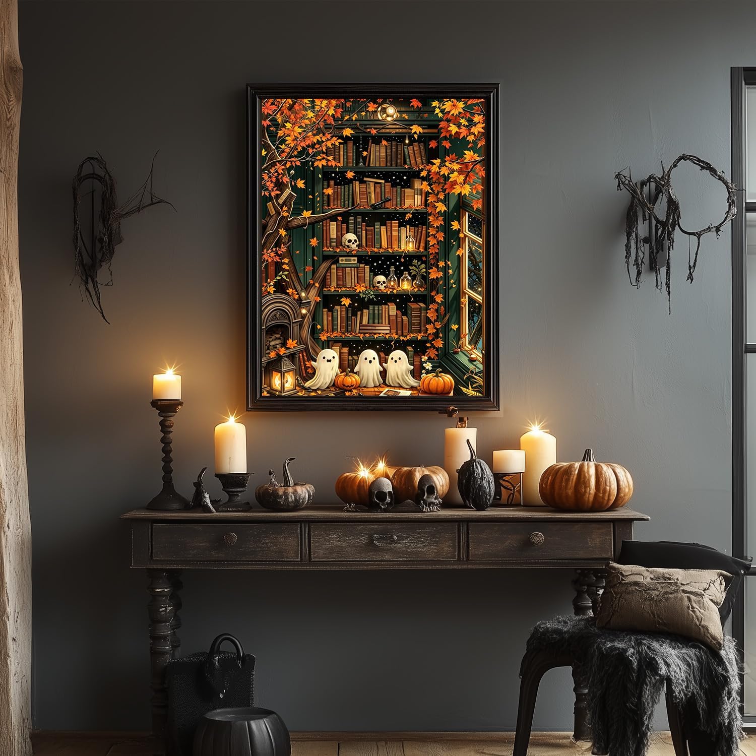 WULINHUAFA Bookshelf Diamond Painting Kits for Adults 12x16 inch