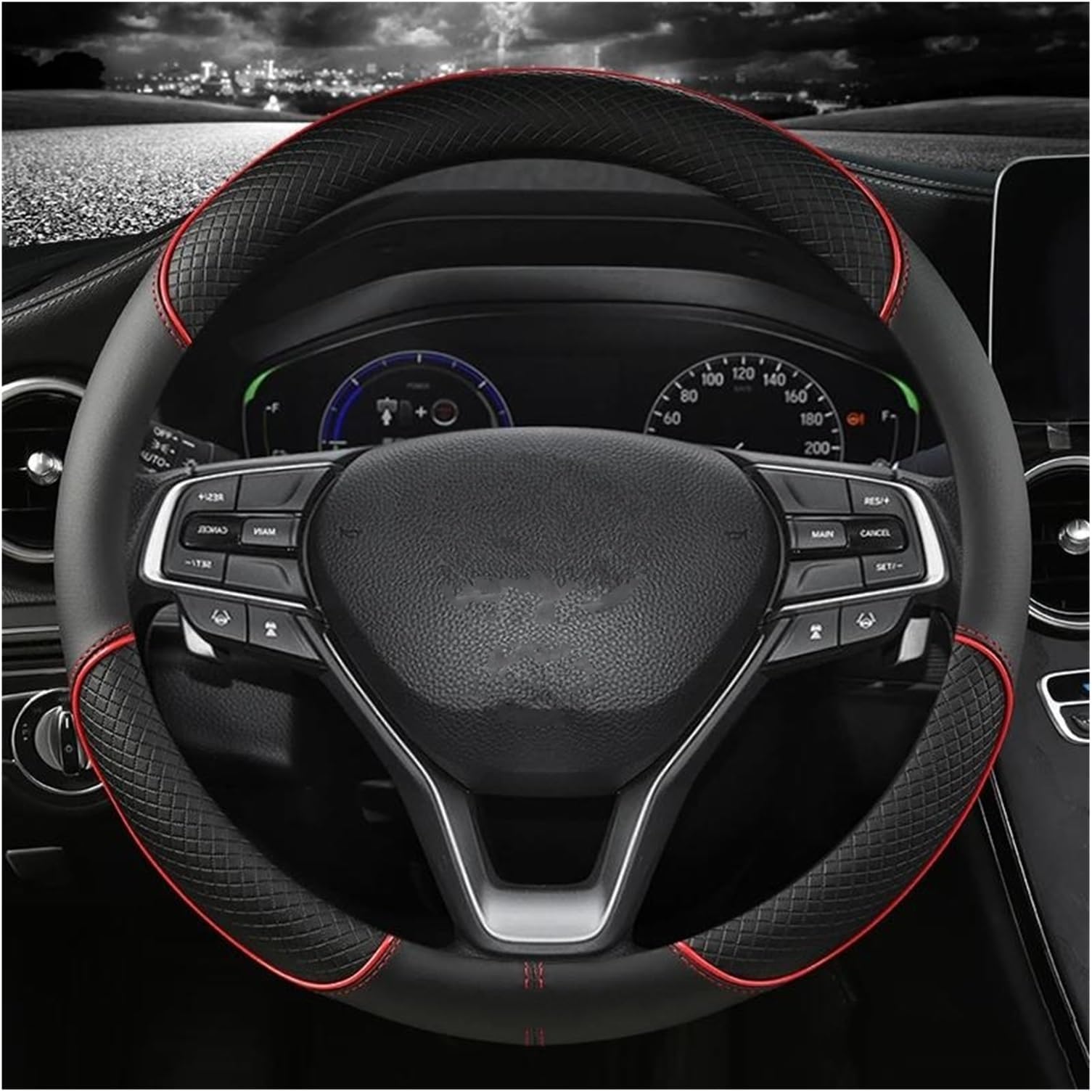 Steering Wheel Protector Cover Steering Wheel Cover Microfiber Leather For CIVIC 2004 2006 2007 2008 2009 2012 2013 2014 Auto Accessories(Red)