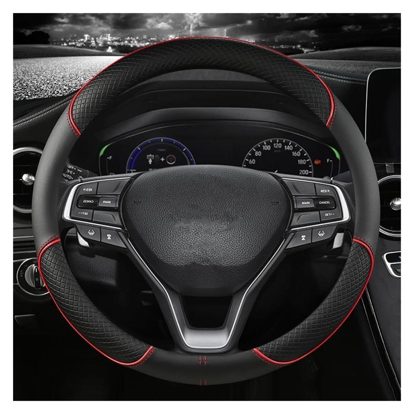 Steering Wheel Protector Cover Steering Wheel Cover Microfiber Leather For CIVIC 2004 2006 2007 2008 2009 2012 2013 2014 Auto Accessories(Red)