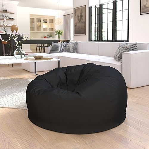 Miniatura 197 de Flash Furniture Puf de gran tamaño para niños y adultos, juego de 1, sherpa natural Negro -,Negro Peludo,Blush Peludo,Marrón,Camouflaje,Azul