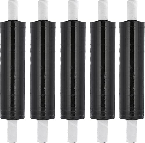 Vista 146 de PSBM - Rollo de película elástica roja con asas de núcleo extendido, 1 paquete, 20 pulgadas x 1000 pies, calibre 80, rollos de película elástica a