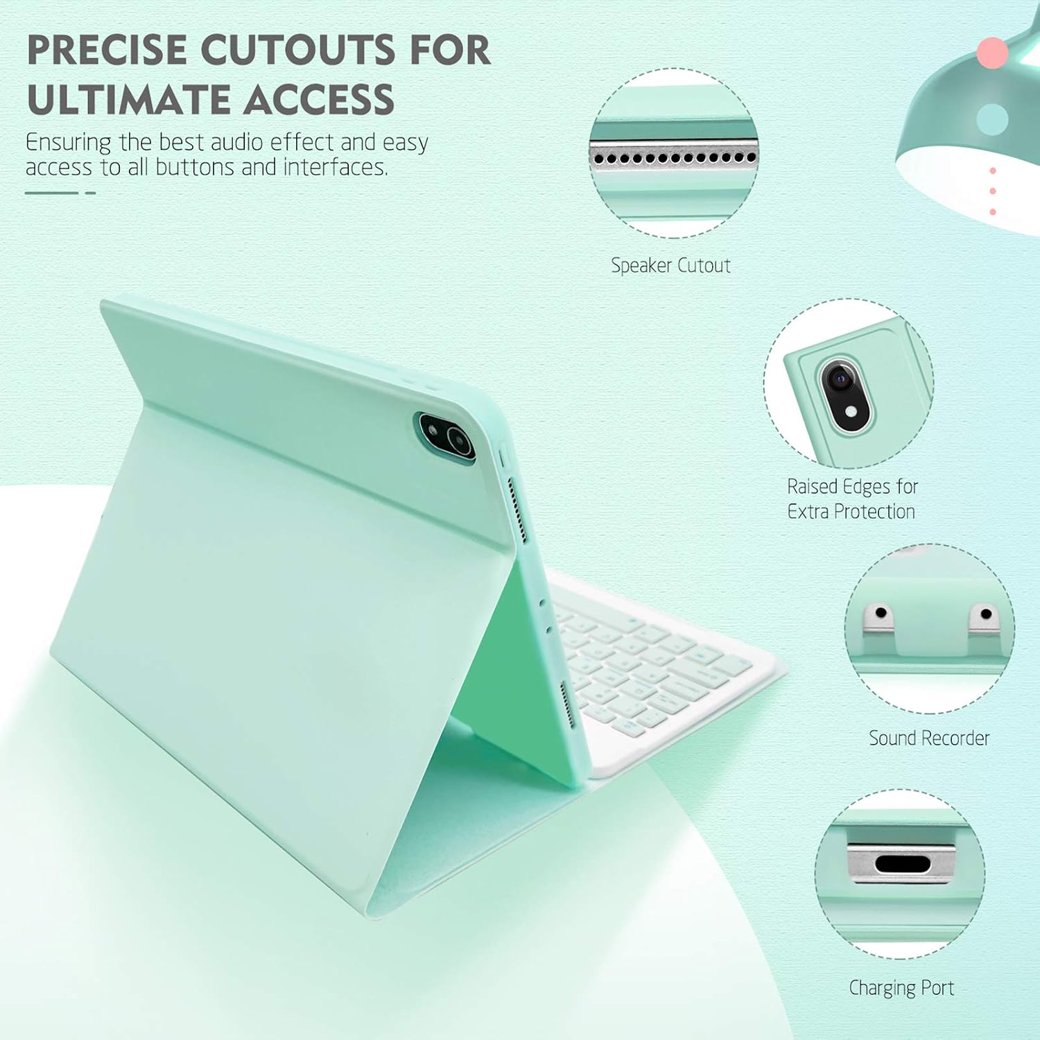 ABEIFAN Keyboard Case for iPad 10.5 iPad Air 3 10.5 2019 3rd Gen iPad Pro 10.5 2017 - Wireless Detachable Keyboard with Pencil Holder