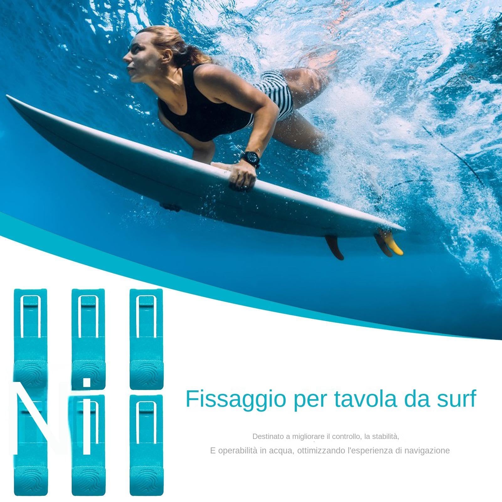 6 Pezzi Di Fissaggio Per Pinna Per Tavola Da Surf - Clip Per Pinna Da Tavola - Clip Per Pinna Da Surf Per Tavole Da Surf Elementi Di Fissaggio Per Pinne Per Tavole Da Surf