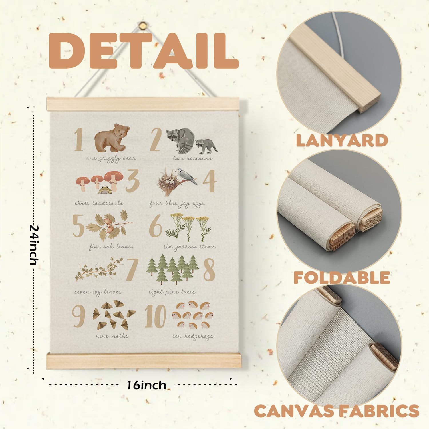 Qvapt Animals Nursery Animal Wood Poster Hanger 16×24,Wild Animal Alphabet Poster Hanger Frame,ABC Canvas Wall Art,Wild Animal Nursery Decor,Set Of 2