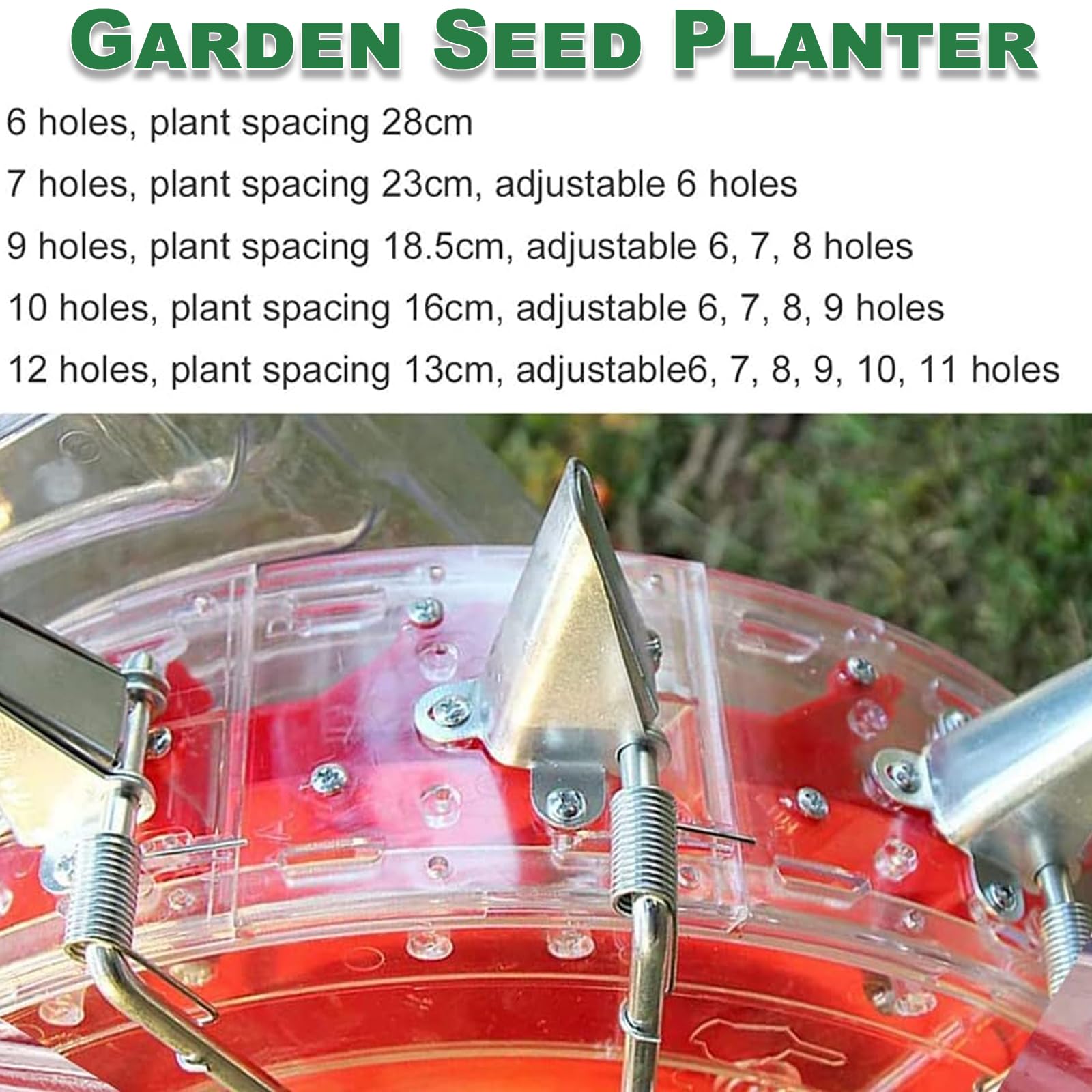Semoir à Rouleau pour maïs, semoir de Jardin avec Roues, planteur de graines de Jardin, épandeur à Pousser, Profondeur de Plantation 3,5-7,8 cm, épandeur pour Distribution Simple d'engrais 12