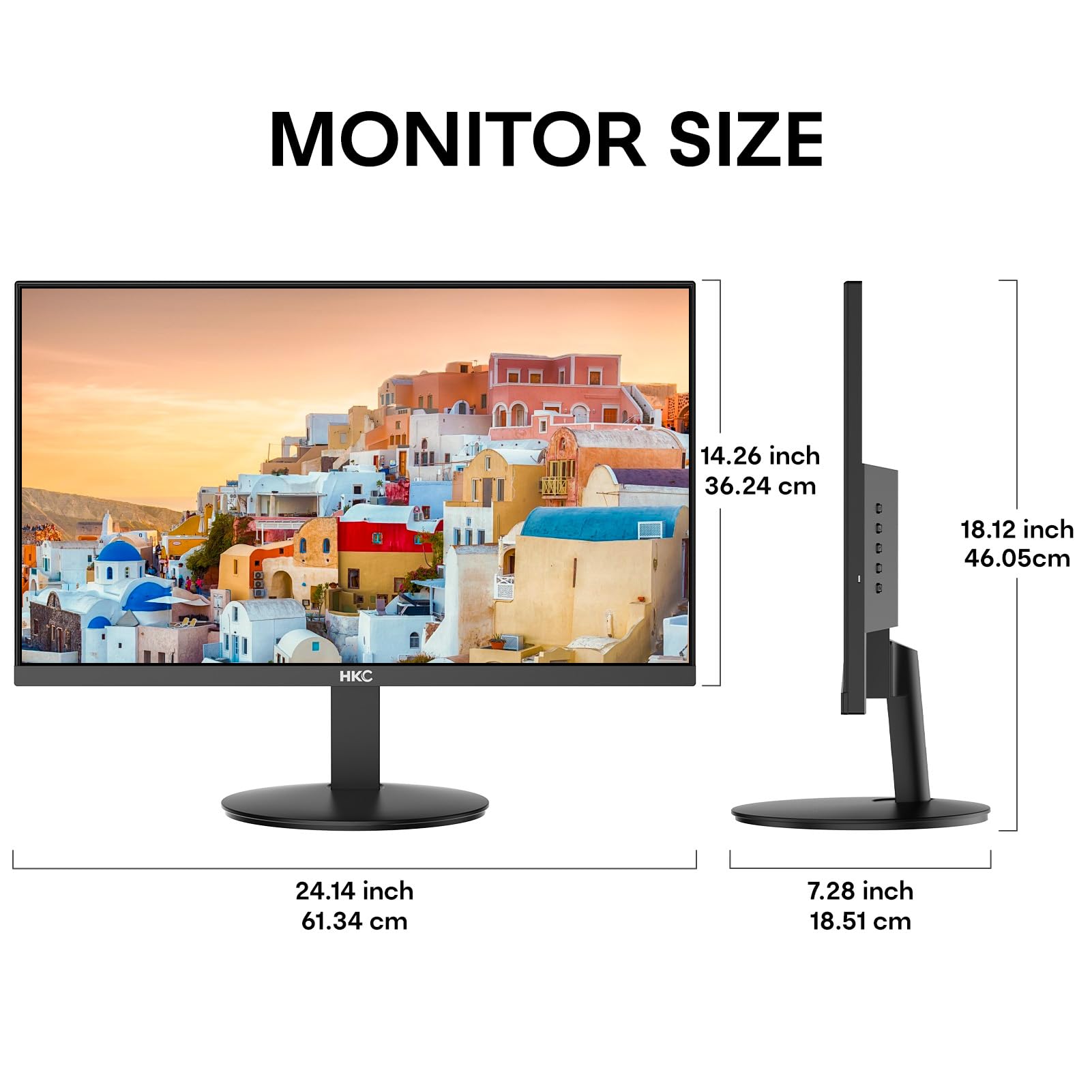 HKC 27 Pouces 144Hz Écran PC Gaming, FHD 1920 x 1080 Gaming Moniteur, Dalle IPS, 5ms, 99% sRGB, Adaptive Sync, Eye Care, Flicker Free, inclinable de -5° à 15°,HDMI 1.4/VGA, VESA 100 x 100mm, V2718S