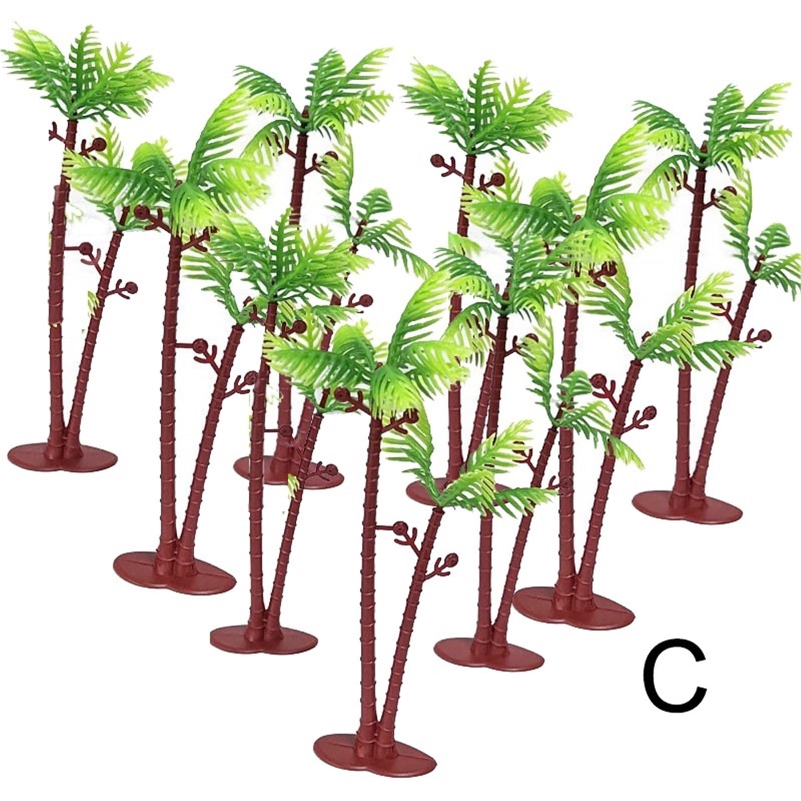 SPPEOUKJ Simulation Model Tropical Palm Coconut Tree，flowerpot Bonsai Craft DIY Decoration Train Track Layout(9pcs)