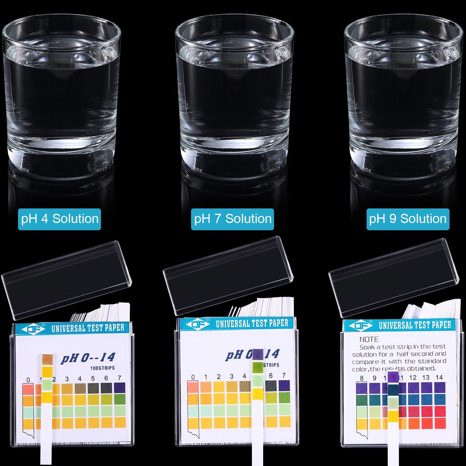 Plastic pH Test Strips, Universal pH 0-14, Test Paper Extensive Test Paper Litmus pH Test with Storage Case for Test Body Acid Alkaline pH Level Skin Care Aquariums Drinking Water (400)