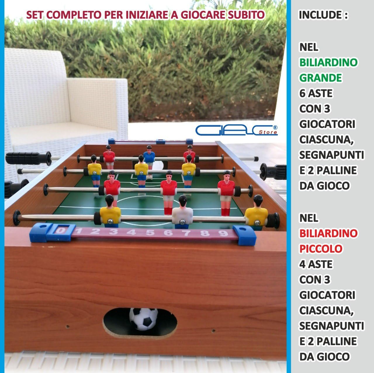 Calcio Balilla Portatile Da Tavolo – 3 Piedi, Giochi Da Tavolo Per Famiglia E Amici (83x41 Cm)