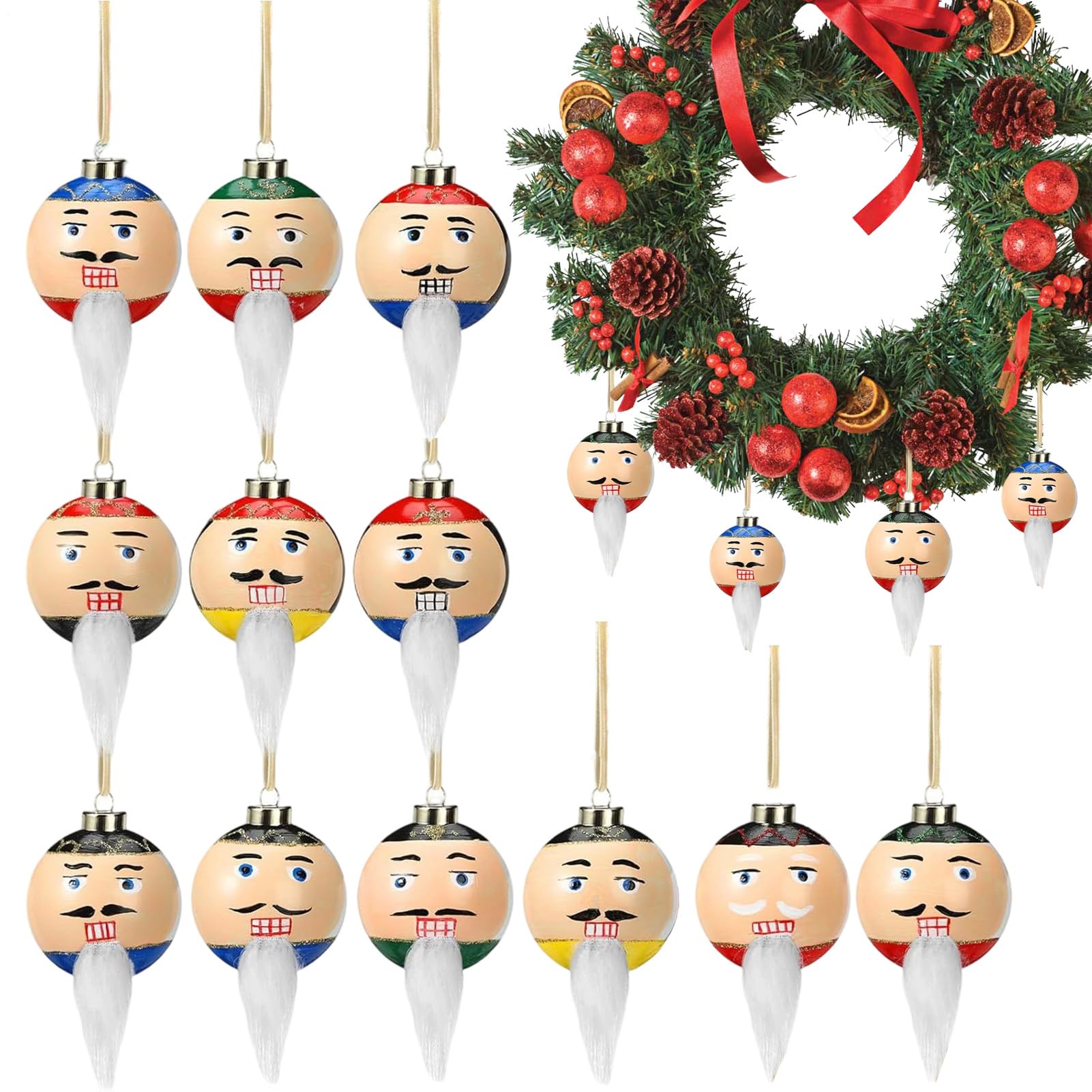 Boules de Noël en verre à 12 faces artisanales pour décorations de salon haut de gamme
