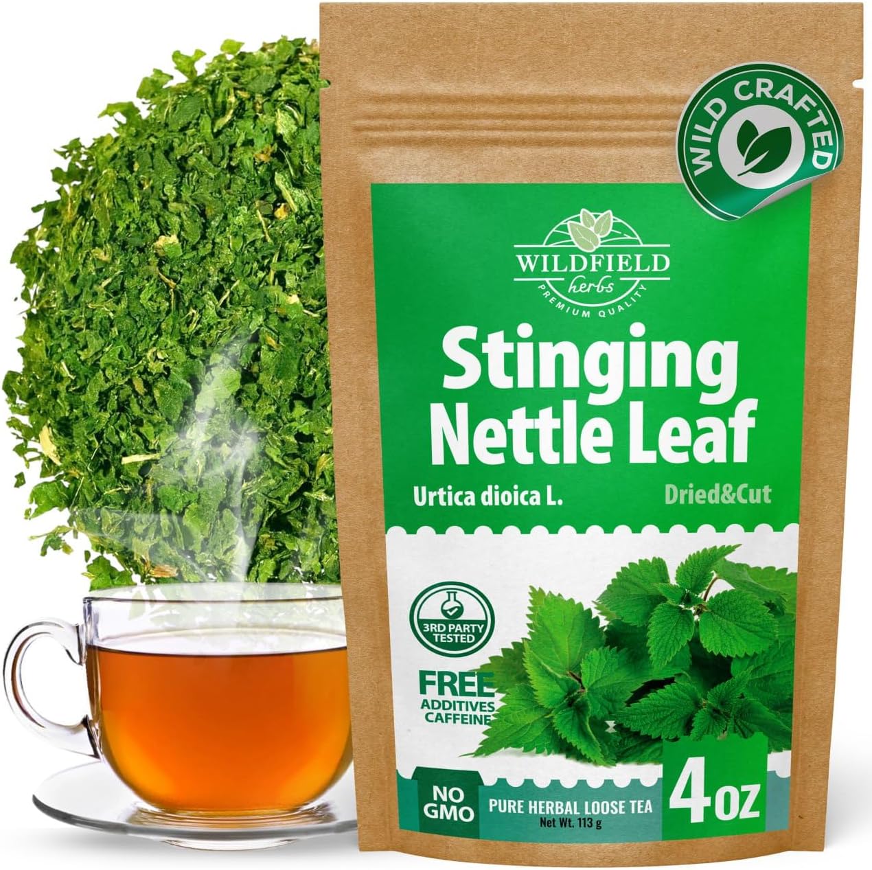 4 oz. Dried Nettle Leaf Tea Ortiga Planta Nettle Herb Bulk Stinging Nettle Leaf Herb Tea (Urtica dioica) - 113g Stinging Nettle Leaves Herbal Tea ortiga verde te