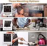 Thermomètre numérique à viande d'four & Chronomètre, grande LCD Thermomètre alimentaire de cuisine numérique avec sonde, acier inoxydable lecture instantanée Grill / thermomètres de rousseur pour la cuisine de four extérieur fumée BBQ Turquie, Argent