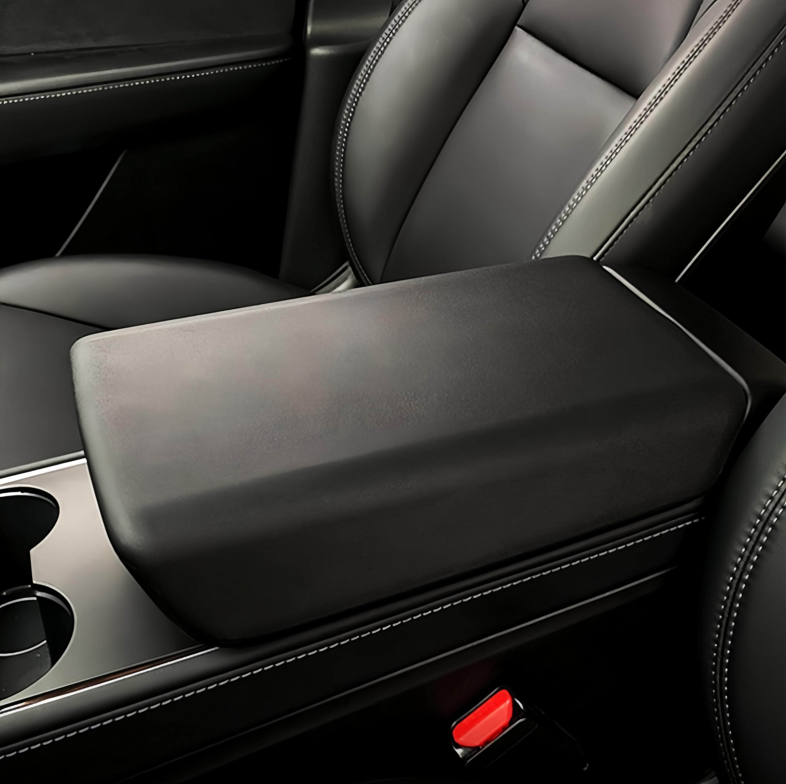 frani Copertina per bracciolo della console centrale progettata per Tesla Model 3 2017-2023/Model Y 2020-2025 (non per Model Y Juniper), design antiscivolo con installazione EZ Snap On - Nero