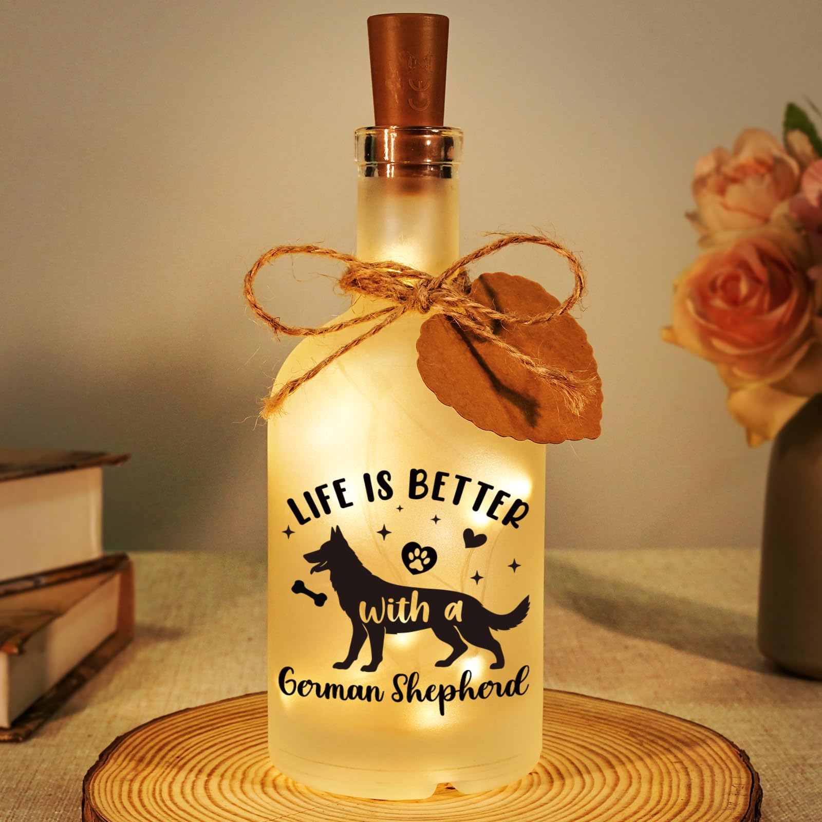 Sayregifty German Shepherd Gifts - LED Bottle Night Light