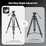 SmallRig FreeBlazer Heavy Duty Carbon Fiber Tripod System, 78" Video Tripod with One-Step Locking System, 360° Fluid Head and Dual-Mode Quick-Release Plate, Load up to 22 lbs, for Camera, AD-100-3989