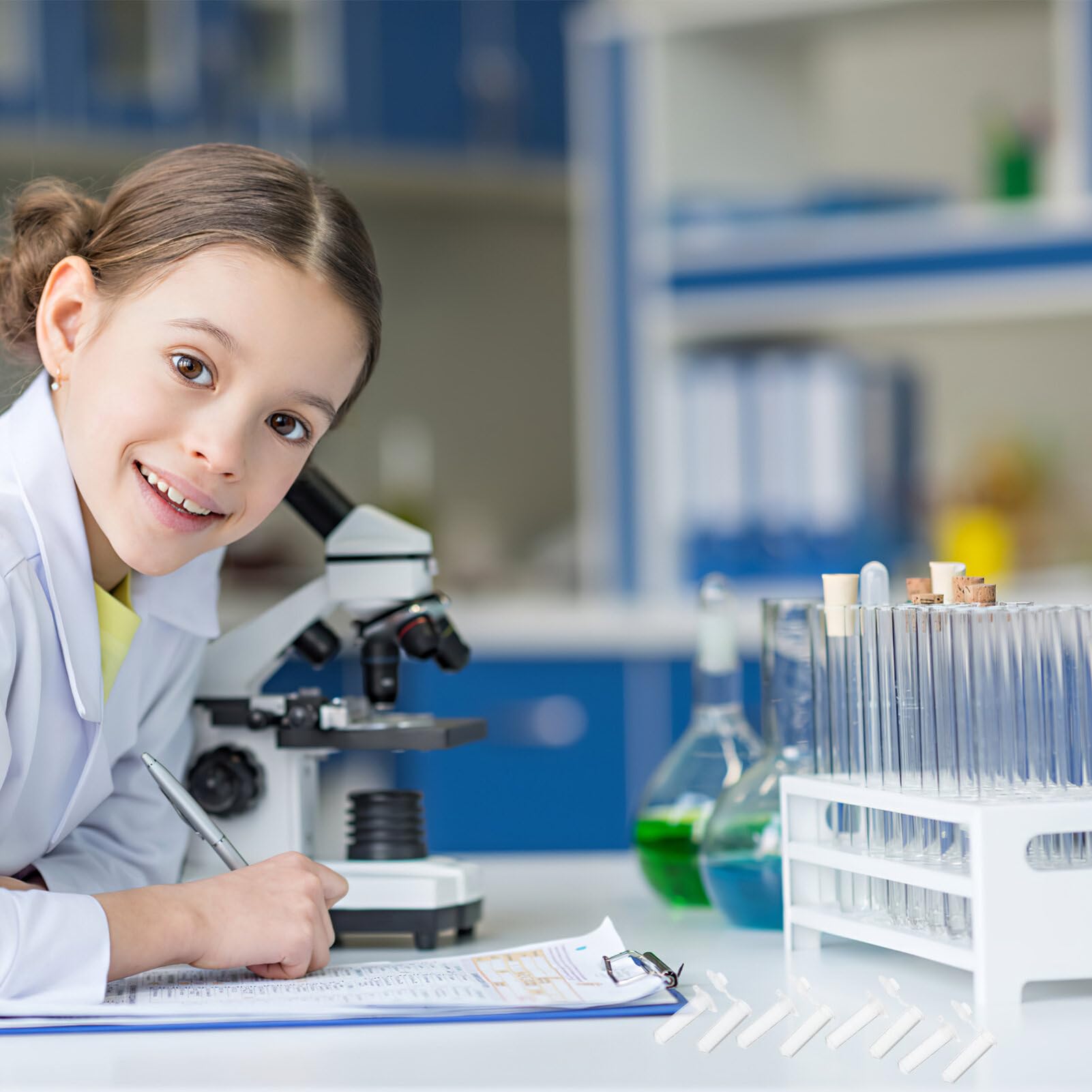 UKCOCO 500pezzi Provette Da Centrifuga Con Tappo Piccoli Per Esperimenti e Campioni Di Laboratorio Materiale Di Superficie Interna Liscia Tappo Sigillante