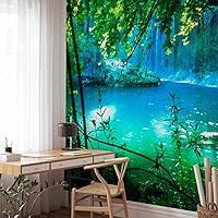 Vista 2 de artgeist Mural de pared prémium en cascada de 138 x 101 pulgadas, papel tapiz no tejido, decoración de pared de forro polar, impresión fotográfica